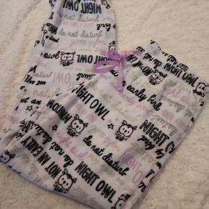 PJ Couture Night Owl Cute Comfy Cozy Plush Loungewear Bottoms Medium